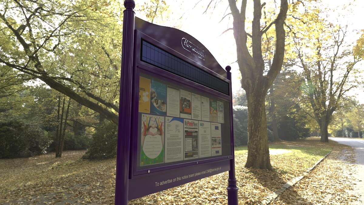 Bespoke Solar Noticeboards for Harrow Council