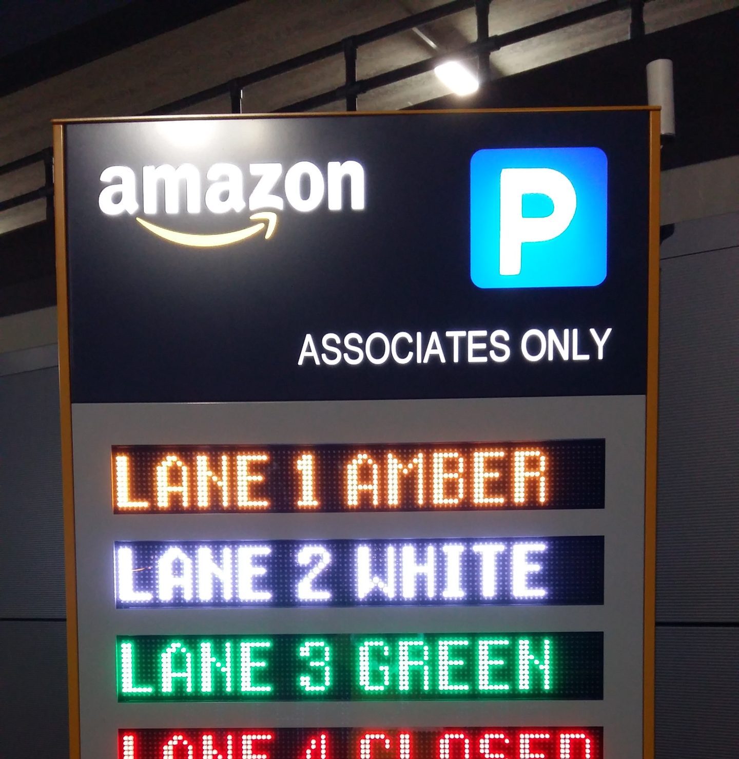 Amazon parking signage