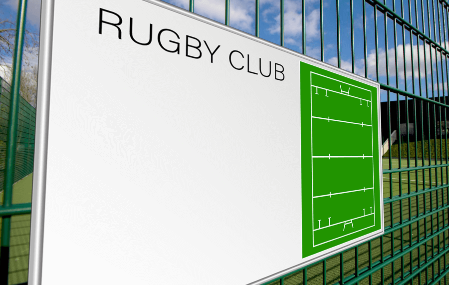 Whiteboard for a rugby pitch