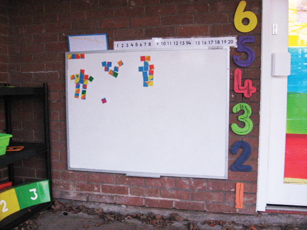 Whiteboard school board with magnets