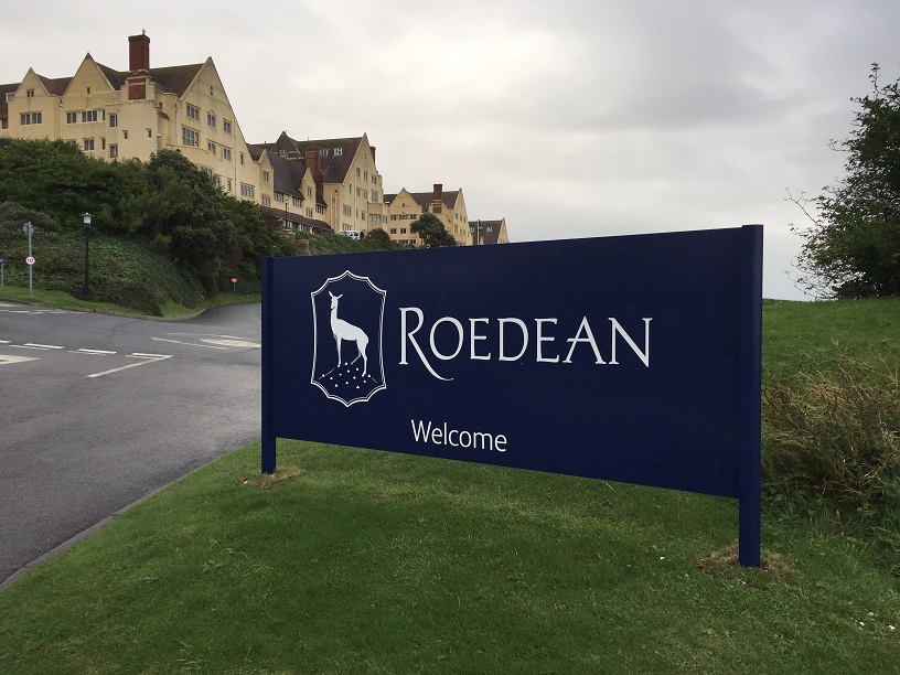 Large post and panel sign for Roedean